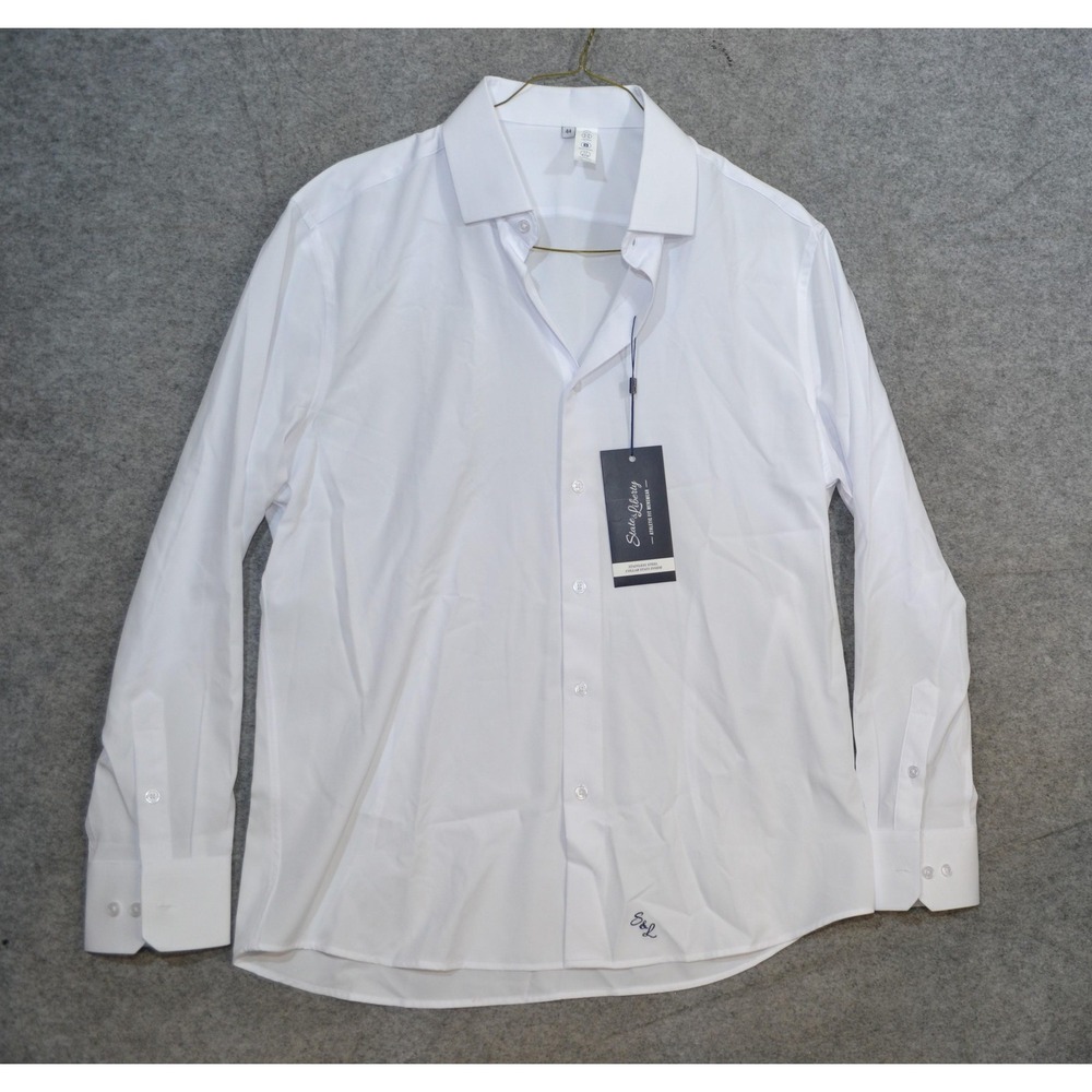 State Liberty Shirt Mens 44 White The Springer Dress Long Sleeve Classic Stretch